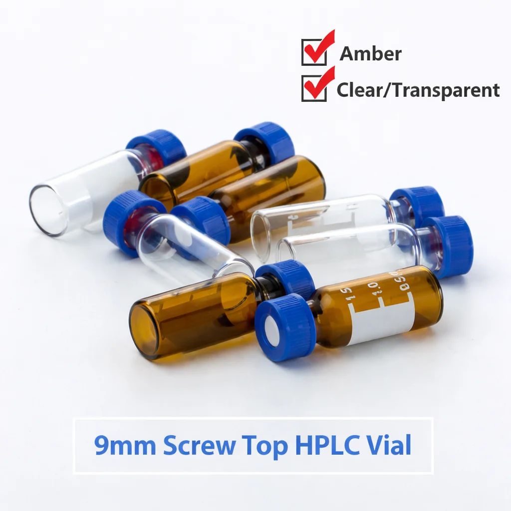 9mm sample vial with screw cap