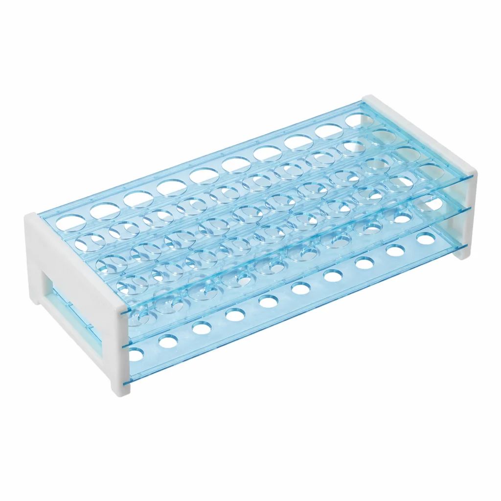 حامل أنابيب، بفتحات دائرية، مصنوع من مادة البولي ستايرين (PS). - Image 1