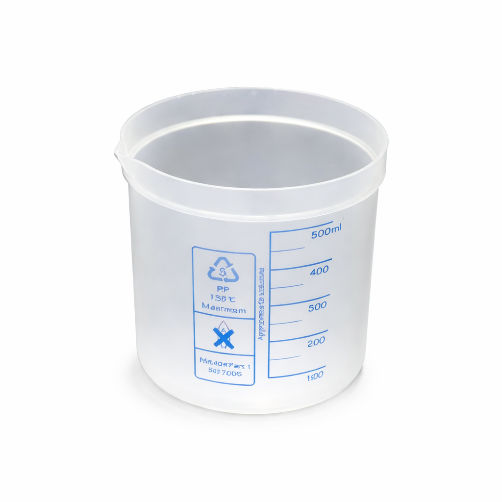 بيكر بتدرجات مطبوعة، مصنوع من مادة البولي بروبيلين (PP). - Image 1