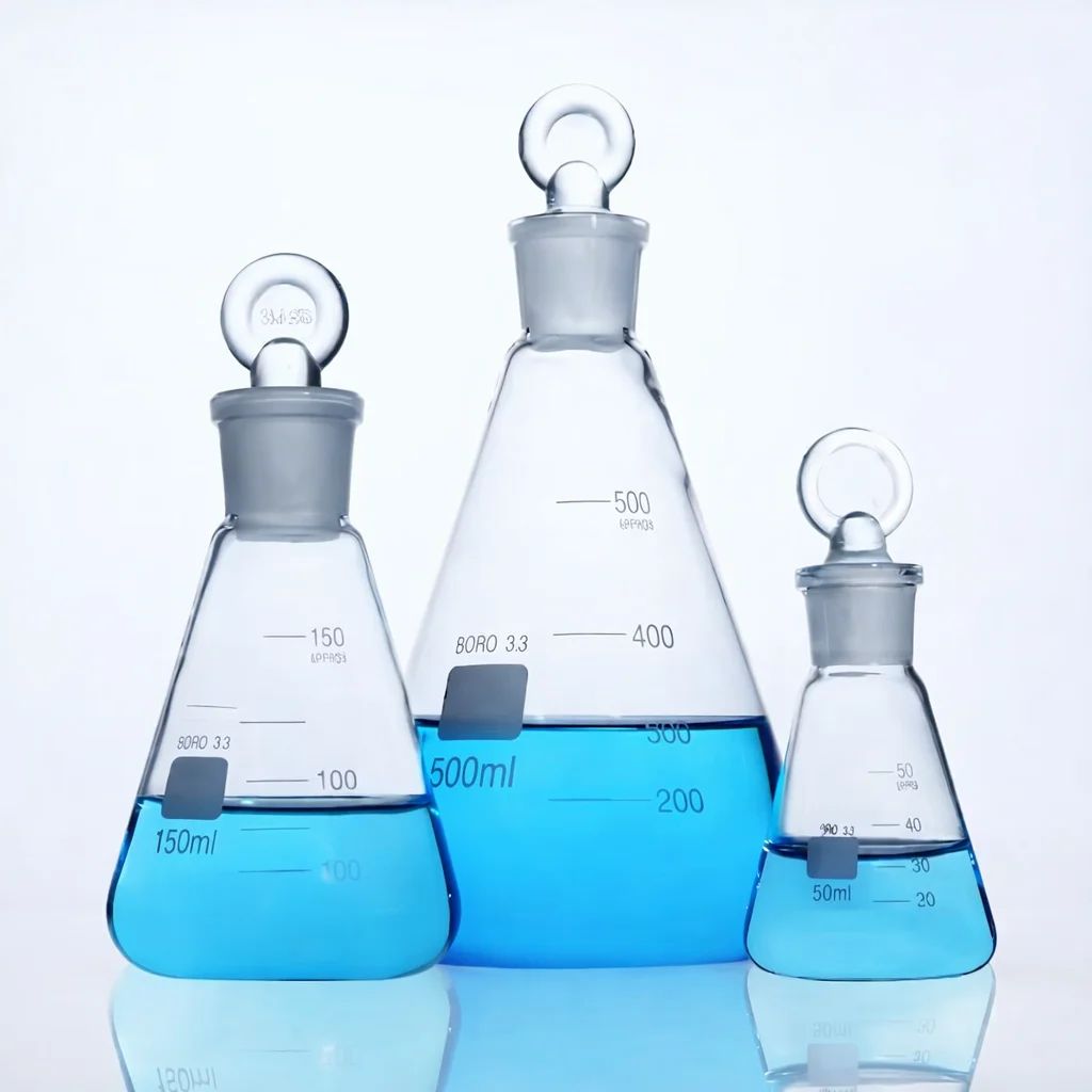 دورق مخروطي الشكل مزود بسدادة زجاجية مصقولة سعة  - Image 1