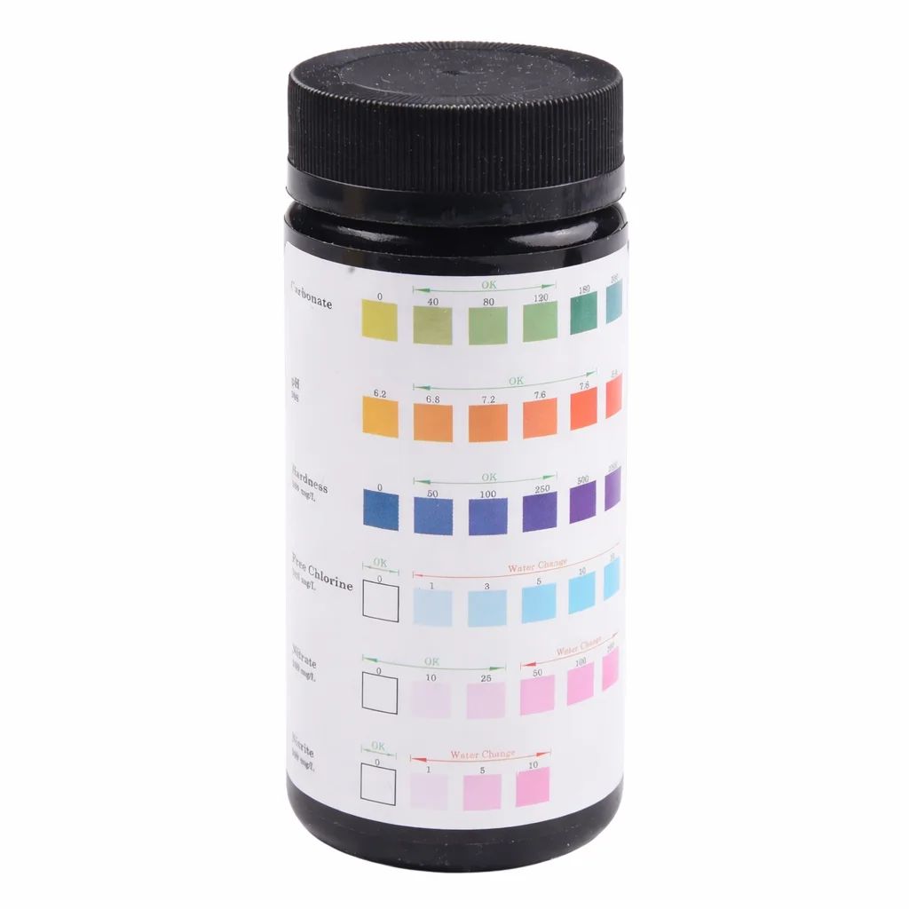 Aquarium Test Strips 6 in 1, (50 STRIPS/BOTTLE) - Image 1