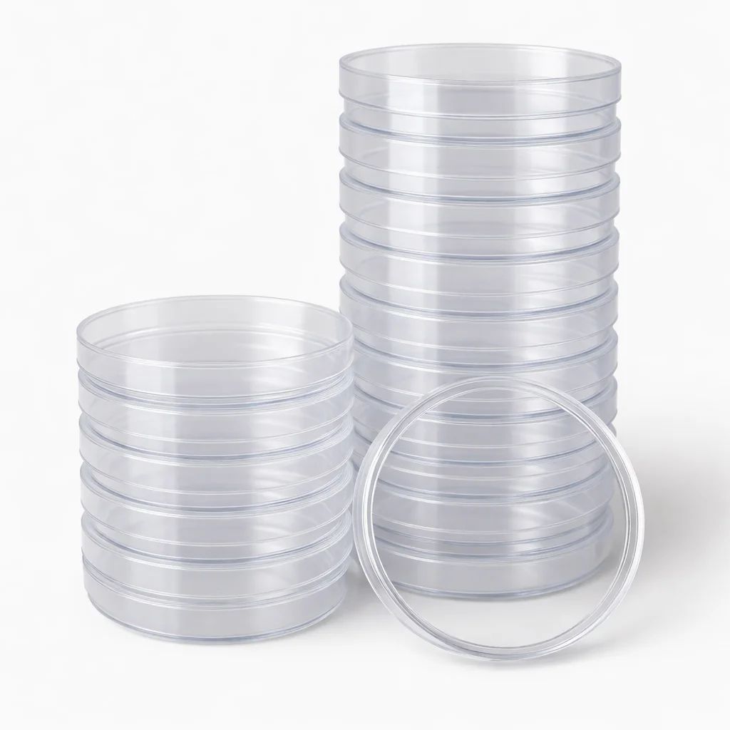 طبق بتري 94×16 مم، غير مهوّى، كرتون يحتوي على 480 قطعة - Image 1