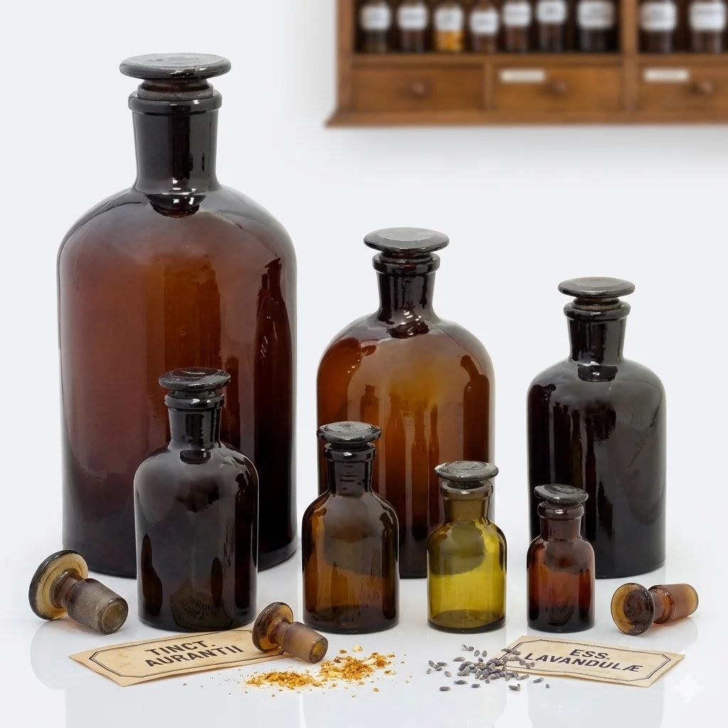 Reagent bottle,Amber glass narrow mouth with ground in glass  - Image 1