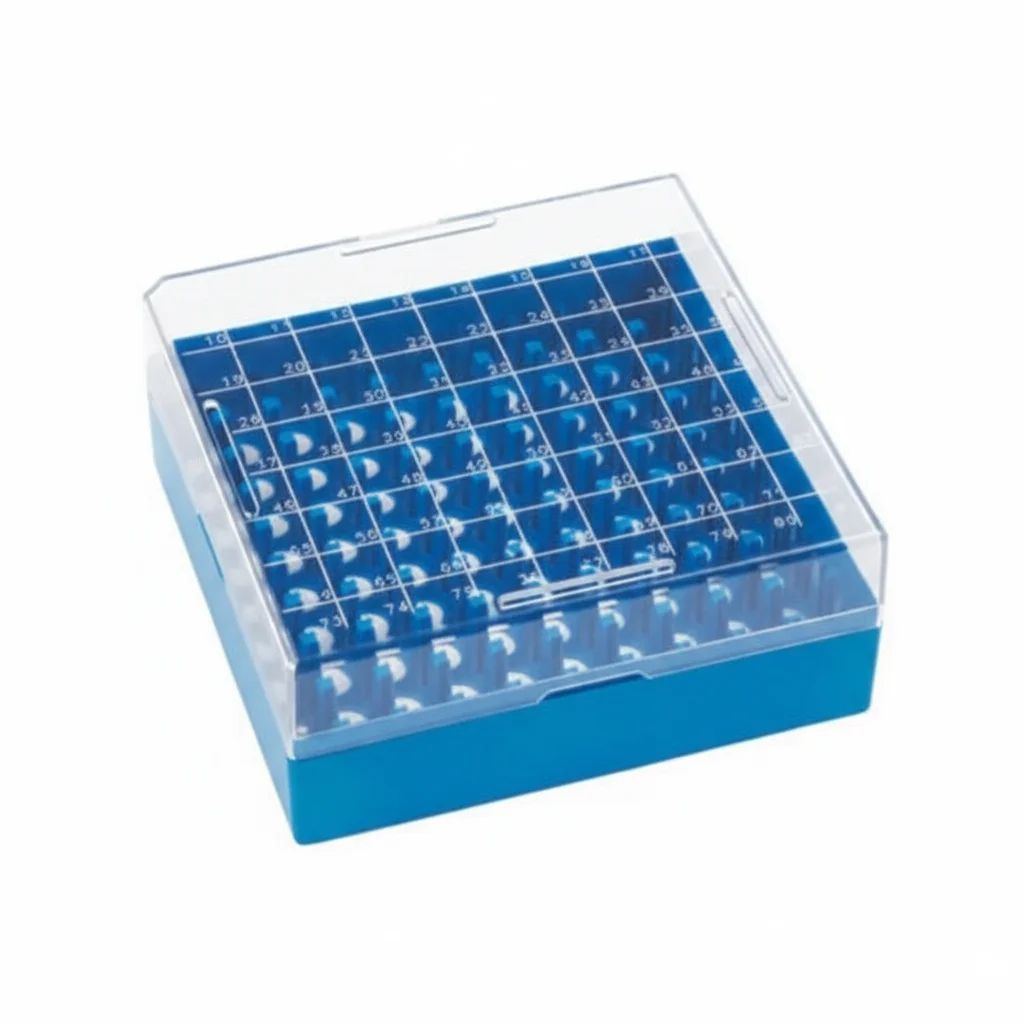 صندوق تجميد، مصنوع من مادة البولي كربونات، لونه أخضر، بغطاء شفاف، يتسع لما يصل إلى 100 (10 × 10) قطعة من قوارير التجميد القياسية أو قوارير بقطر غطاء ≤ 12.5 مم. قطعة واحدة/كيس، 100 قطعة/كرتونة. CITOTEST - Image 1