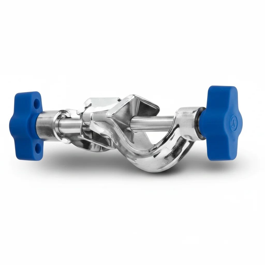 وصلة متقاطعة من الألومنيوم مزودة بمشبكين، مصنوعة من الحديد الزهر. أقصى قطر لفك المشابك 20 مم، ثنائية أو ثلاثية الشعب. - Image 1