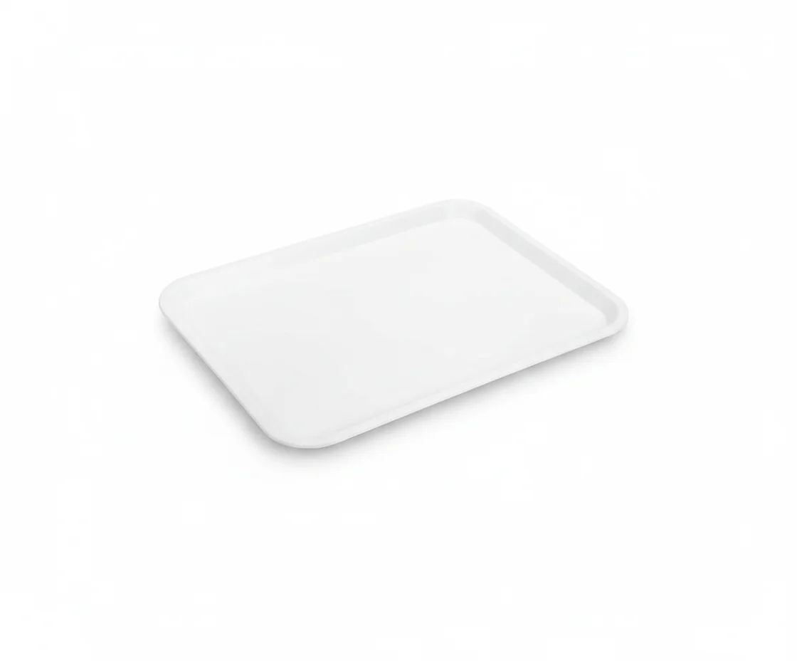 صينية أدوات، مصنوعة من مادة البولي بروبيلين، بقاعدة مسطحة، لون طبيعي، الأبعاد: 430 (طول) × 250 (عرض) × 20 (ارتفاع) ملم - Image 1