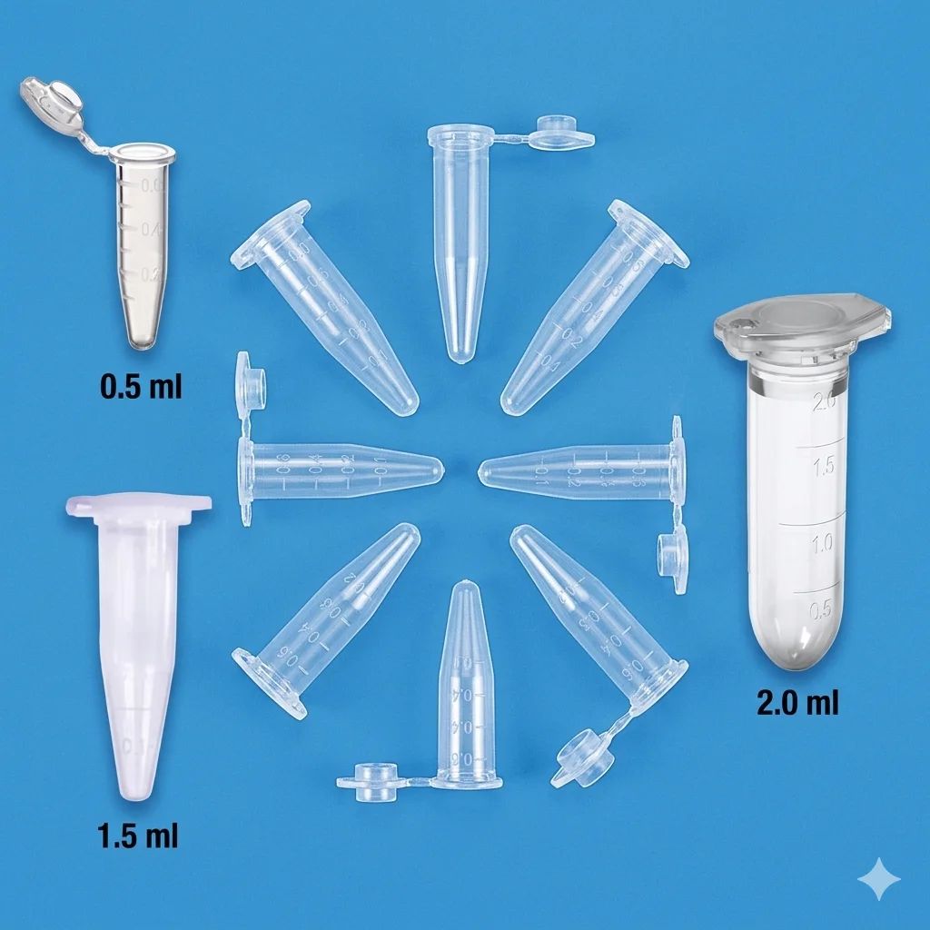 MICROCENTRIFUGE TUBE, 0.5ml, 1.5ml,2.0ml PP MATERIAL - Image 1