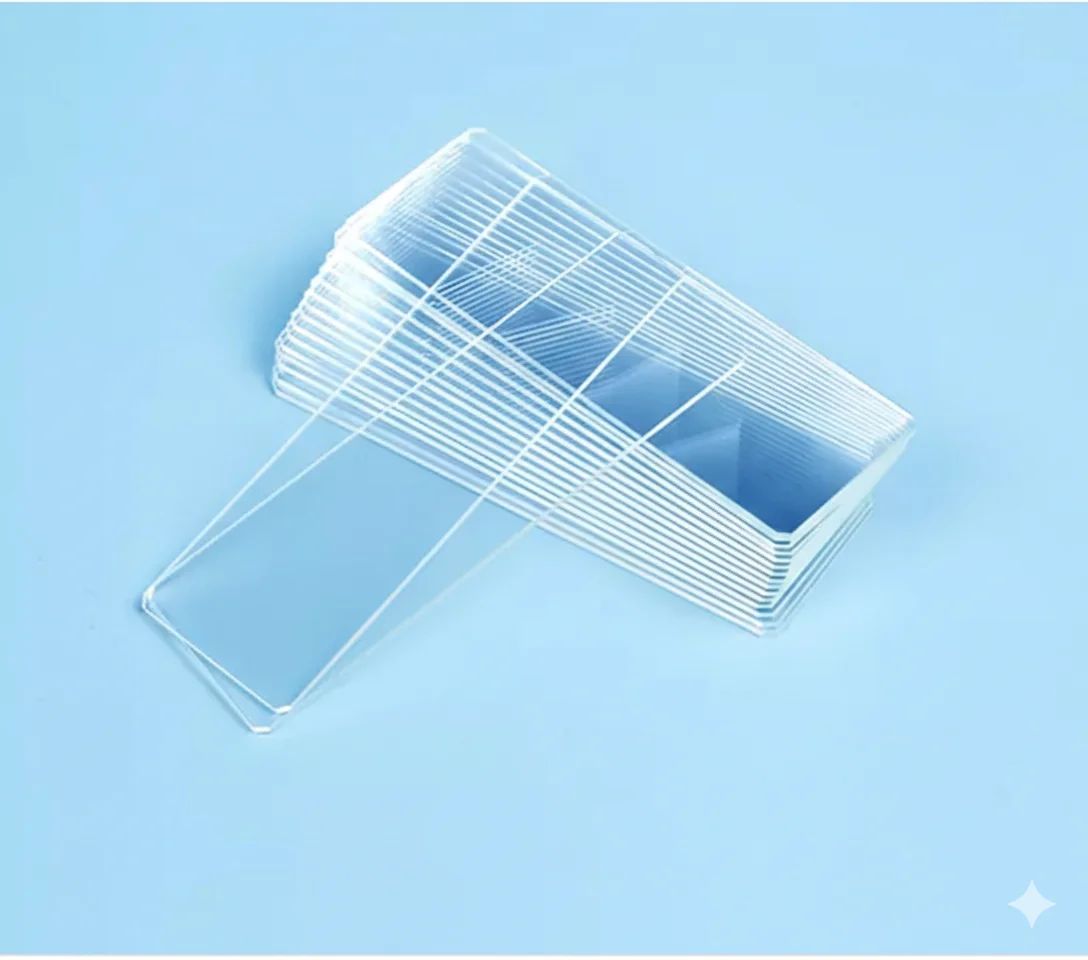 شريحة مجهرية زجاجية 3 × 1 بوصة جاهزة للاستخدام شرائح مجهرية نظيفة مسبقًا، ذات حواف مصقولة - Image 1