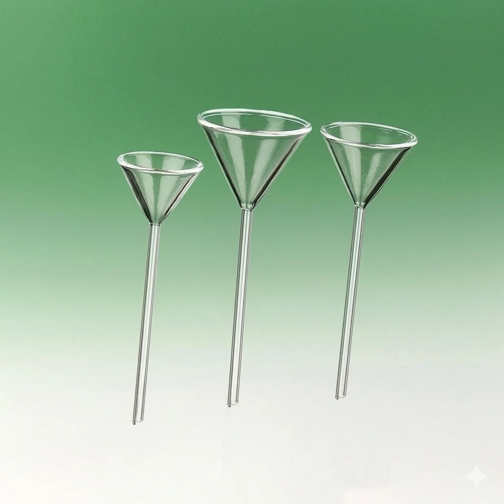 FUNNEL,LONG STEM 60° APPROX, BORO3.3 GLASS