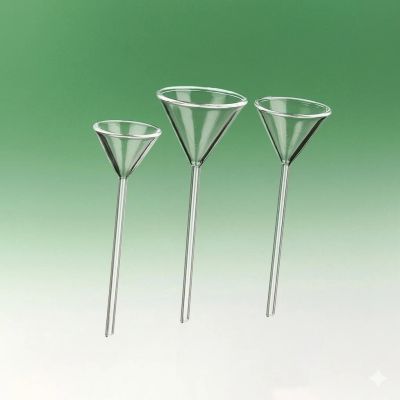 FUNNEL,LONG STEM 60° APPROX, BORO3.3 GLASS