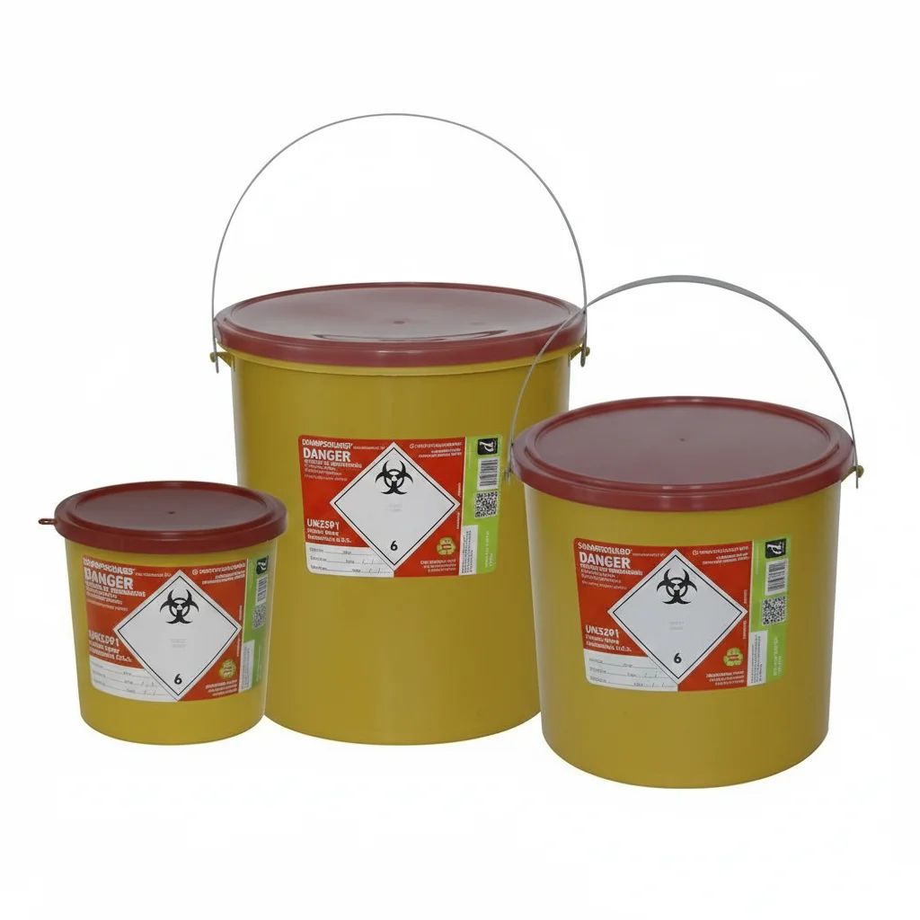 Daniels Healthcare™ Sharpsguard™ Polypropylene General Purpose Sharps Container, Manufactured to BS 7320: 1990, ISO 9002 standards and UN Packing Group II approved - Image 1