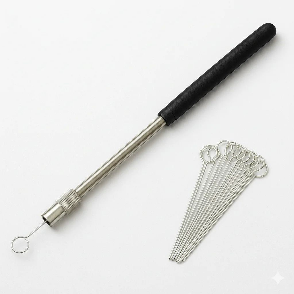 Nichrome Wire Loops INOCULATING LOOPS NICKEL ALLOY MATERIAL, OVERALL LENGTH 200MM, PLASTIC HANDLE+two circle end