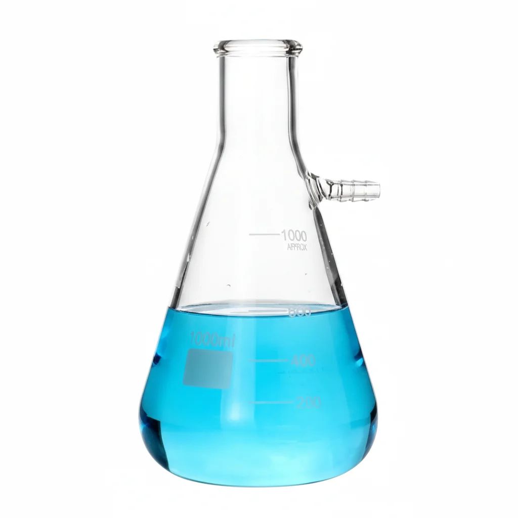 Filtering flask,Clear glass with upper tubulature Boro3.3 Glass  - Thumbnail 3