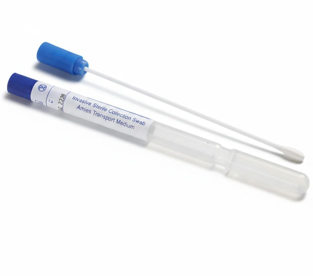 مسحة قطنية بيضاء متوسطة الحجم من Amies، مقاس 13 × 155 مم، قطعة واحدة/كيس بلاستيكي, pk/100 - Image 1