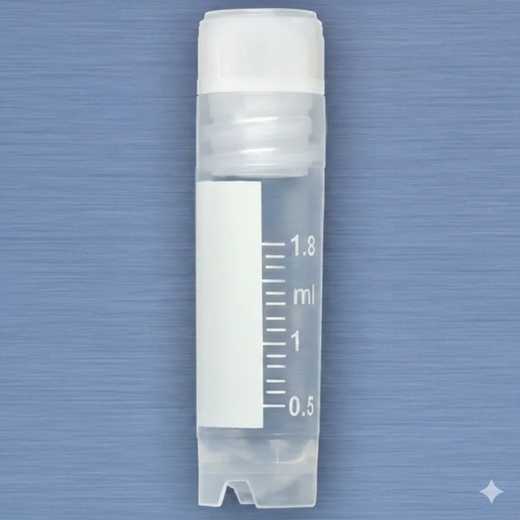 CRYOTUBE, CAP IN EXTERNAL THREAD, ROUND BOTTOM, SELF-STANDING - Image 1