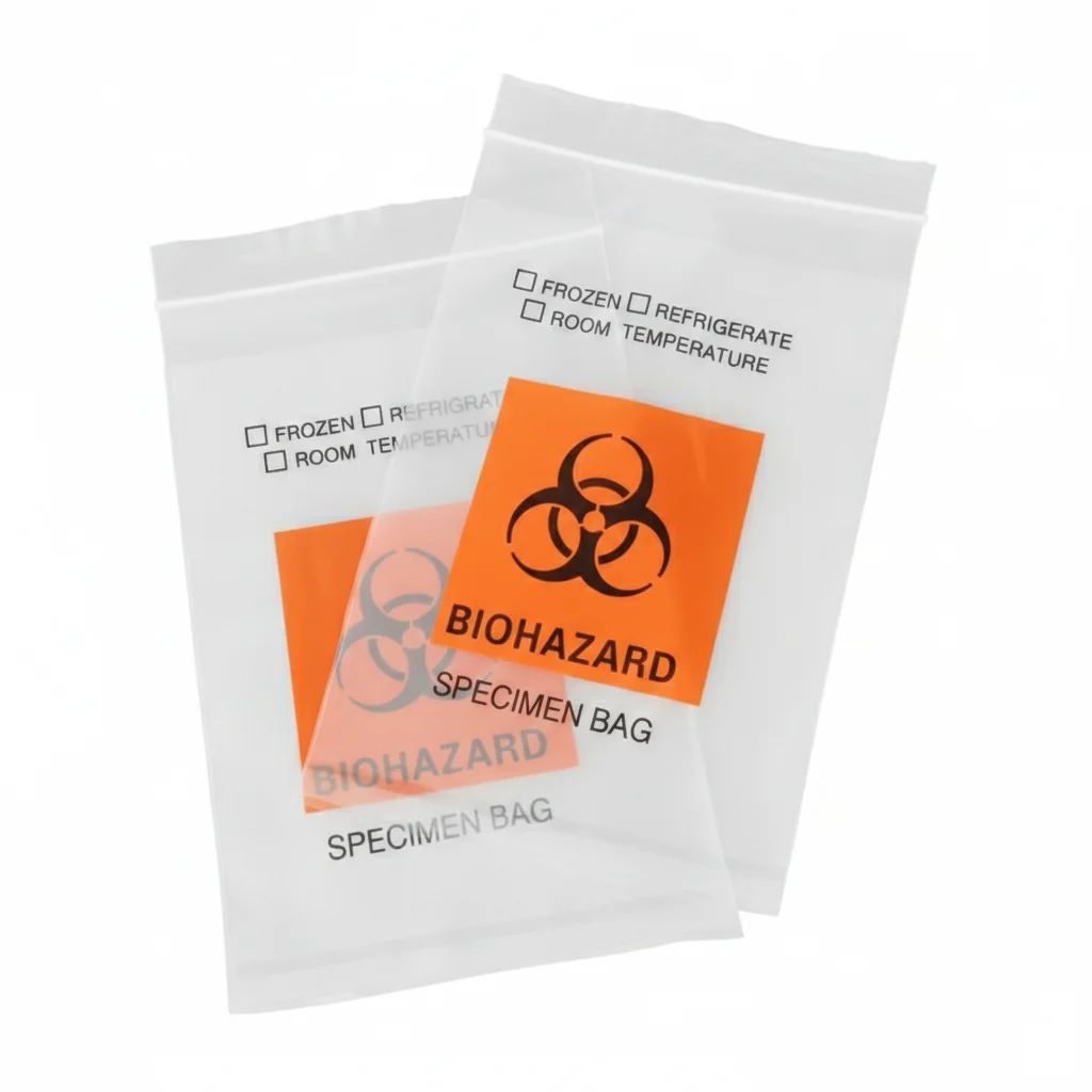 Specimen bag, LDPE material, with Biohazrd logo printing, Dim.6"x9" - Image 1
