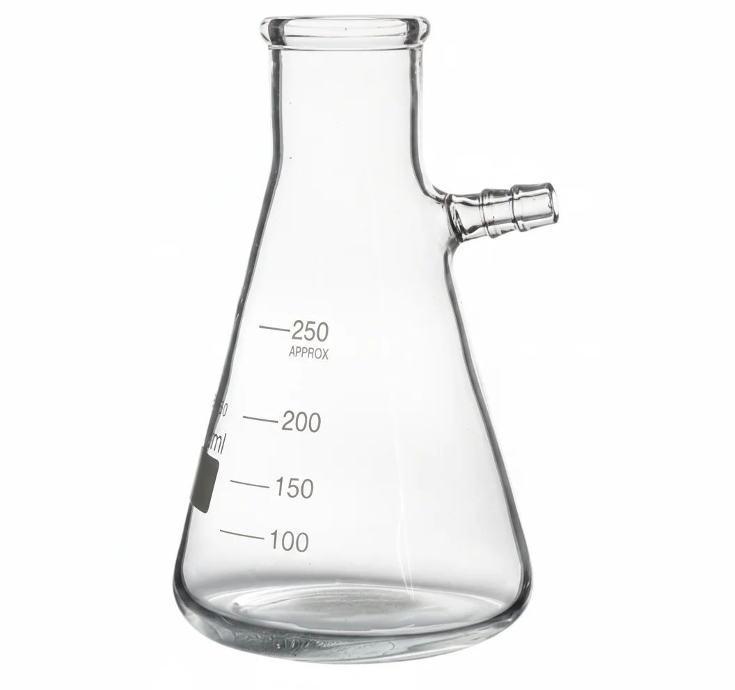 Filtering flask,Clear glass with upper tubulature Boro3.3 Glass  - Image 1