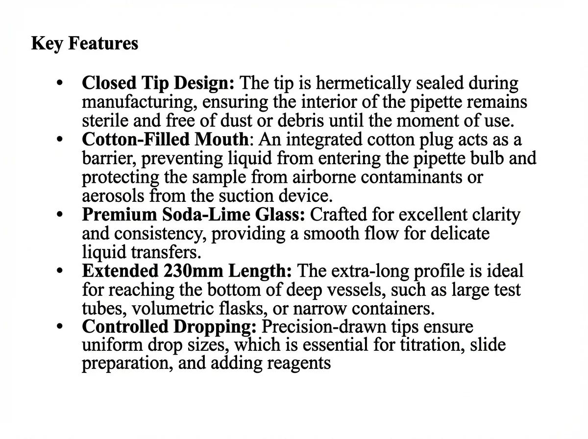 ماصات باستور زجاجية من فيشربراند، طرف مغلق بقطن على الفوهة، 230 مم، 11785098، عبوة من 250 - Thumbnail 2
