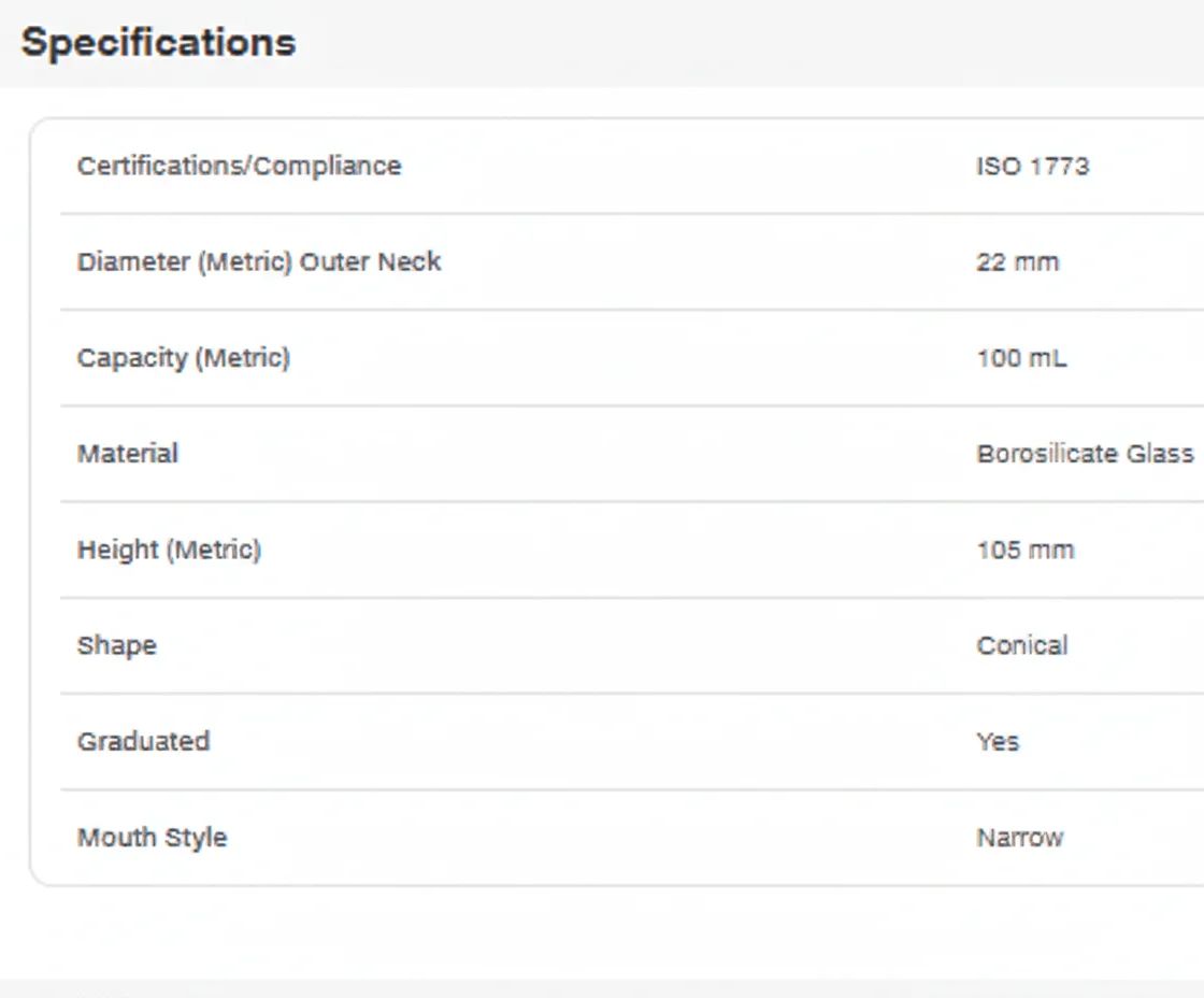 Fisherbrand X10  Flask, erlenmeyer, conical, narrow neck, Borosilicate Glass FB33130 - Thumbnail 4