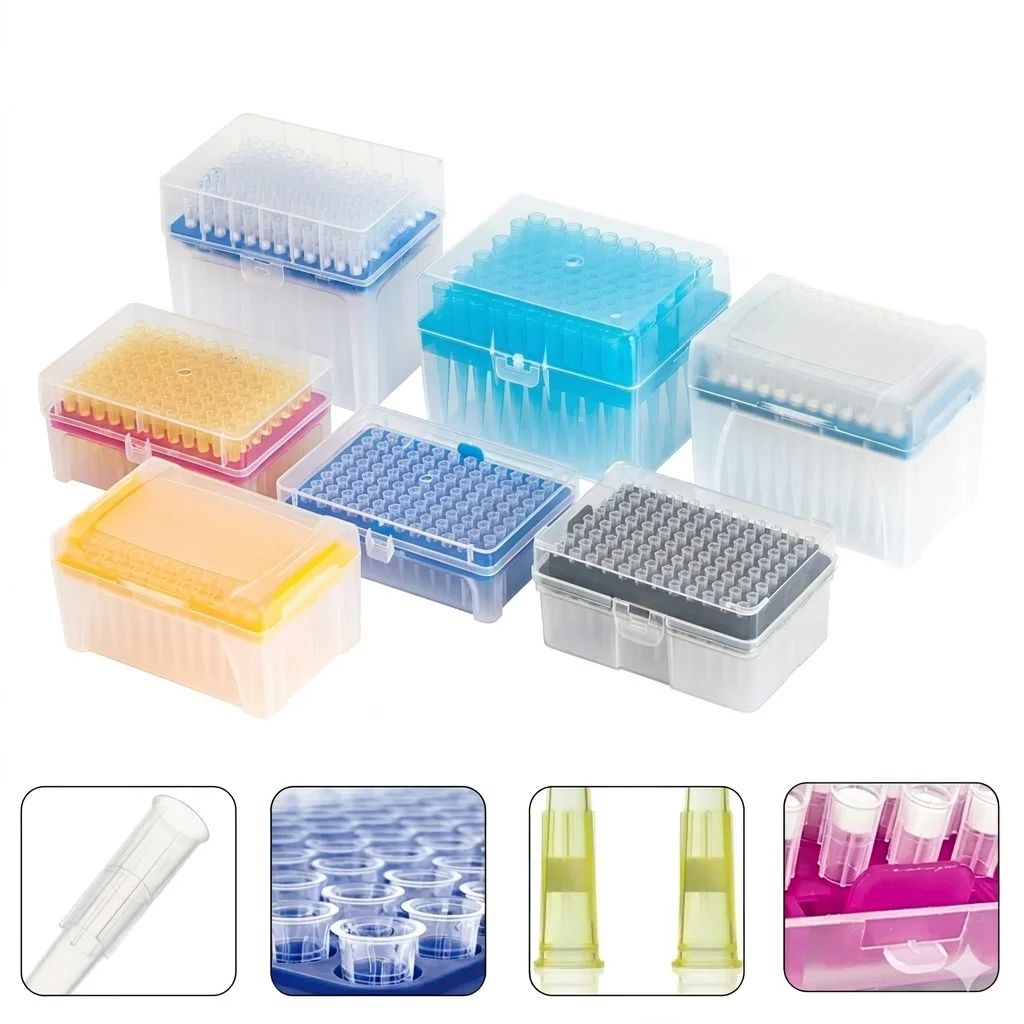 PIPETTE TIPS, NATURAL, PP MATERIAL, LOW-RENTENTION, UNIVERSAL FIT. RNASE, DNASE AND PYROGEN FREE.  STERILE, 96 TIPS/RACK, 10 RACKS/ INNER BOX