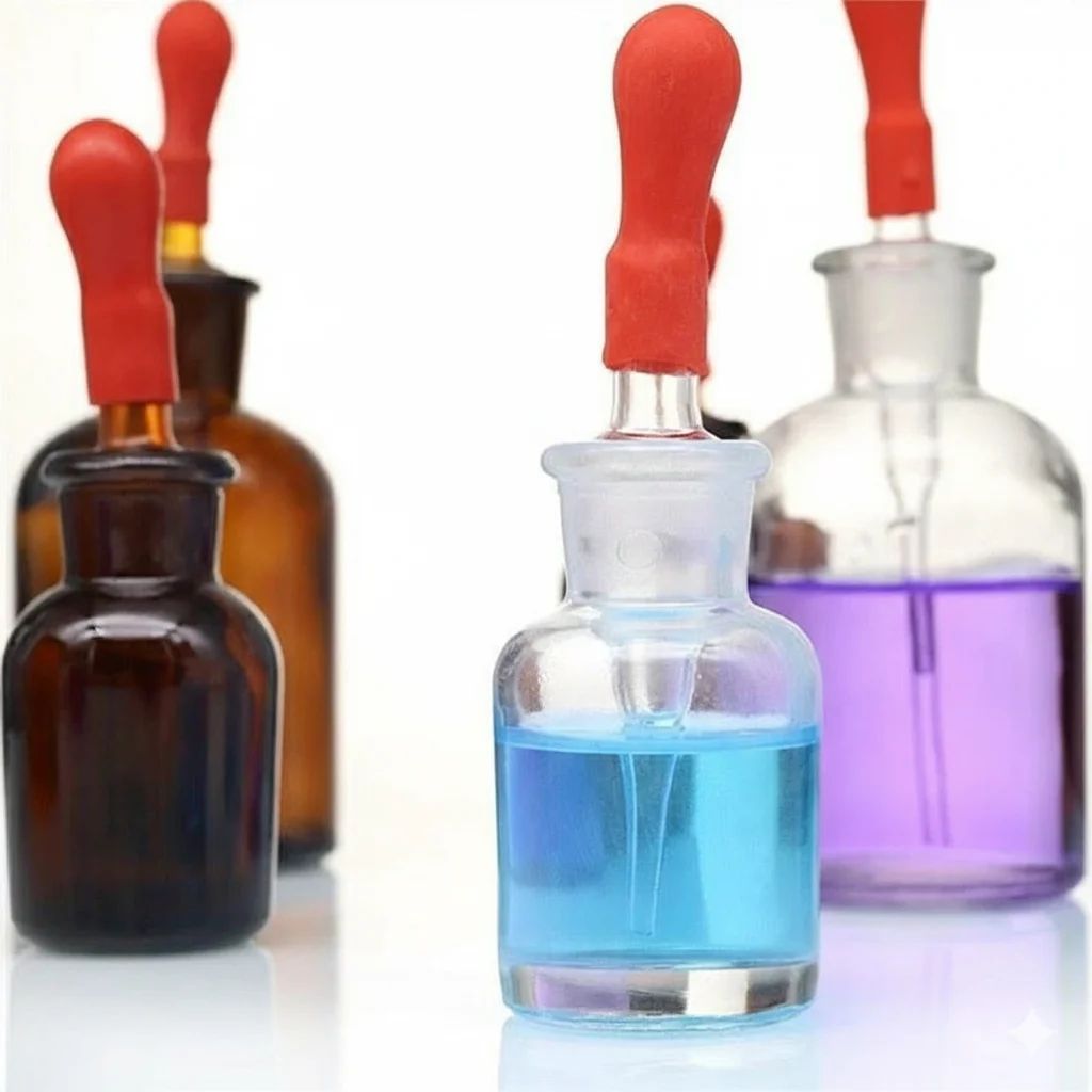 زجاجة تقطير، ماصة مدمجة مصقولة مع حلمة لاتكس، قابلة للتعقيم بالبخار (أوتوكلاف)، زجاج شفاف - Thumbnail 3