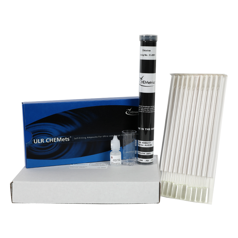 CHEMetrics® CHEMets® Test Kit Chlorine HR Chlorine ULR, Free & Total (0-0.20 ppm)