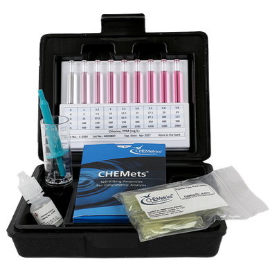 CHEMetrics® CHEMets® Test Kit Chlorine HR (0-500 ppm)